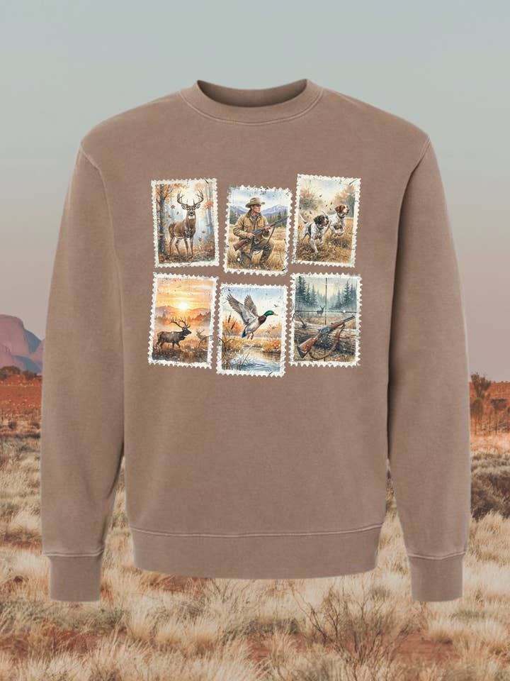 HUNTER STAMP COLLAGE CREW voor wholesale door The Walking A