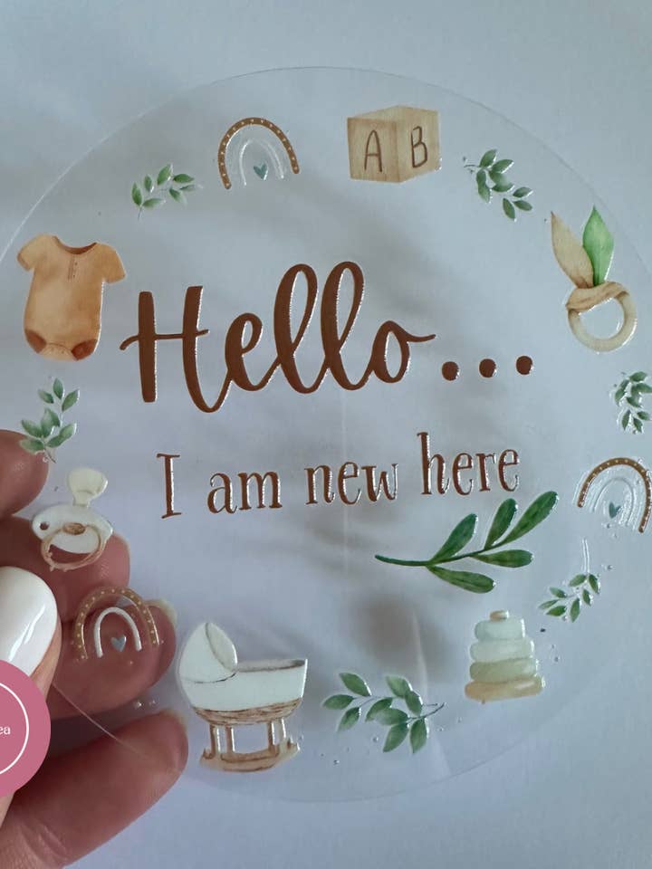 Hello Baby Announcement Acrylscheibe für den Großhandel von Ted @ Bea