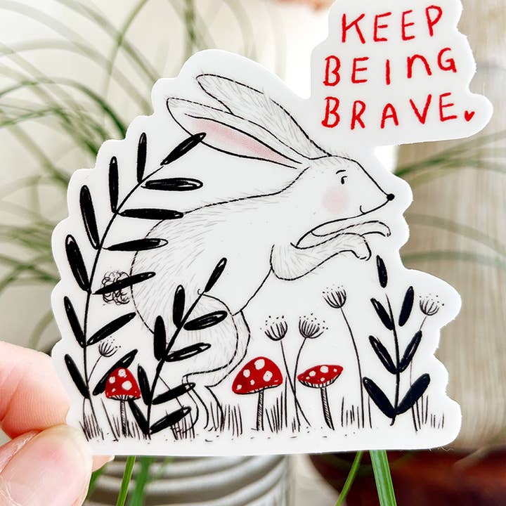 Brave Rabbit Sticker for wholesale by Forest & Fauna Paper Co.