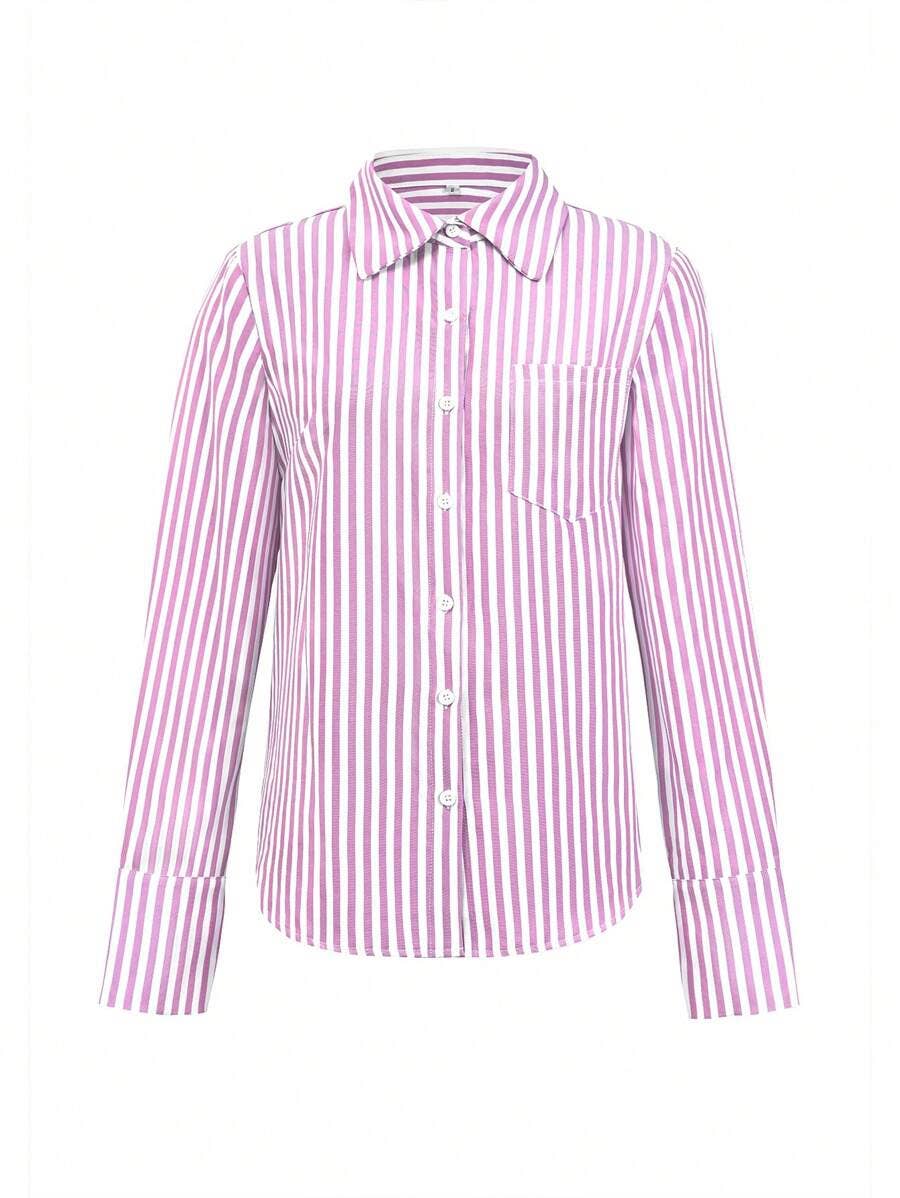 Rosa Clothing - Wholesale Shirt - Women's - Long-sleeved striped shirt1