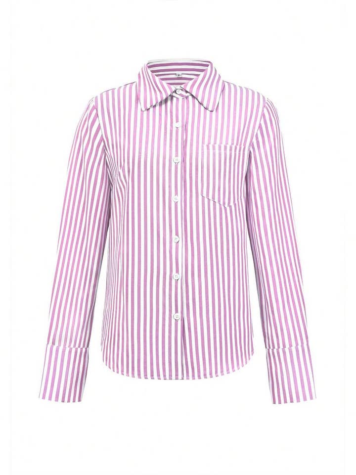 Rosa Clothing - Wholesale Shirt - Women's - Long-sleeved striped shirt1