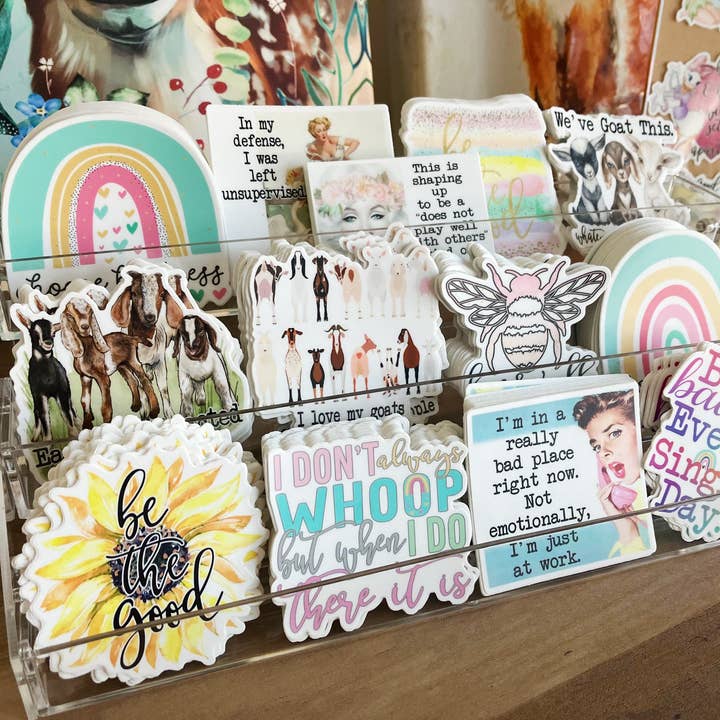 cottage + crown - Wholesale Retailer Display Stand/Case - 3 Tier Vinyl Sticker Acrylic Display Stand 12 3/8"0