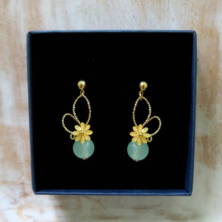 Hirondelle Bijoux – Brincos de argola por atacado – Brincos florais Daphné6