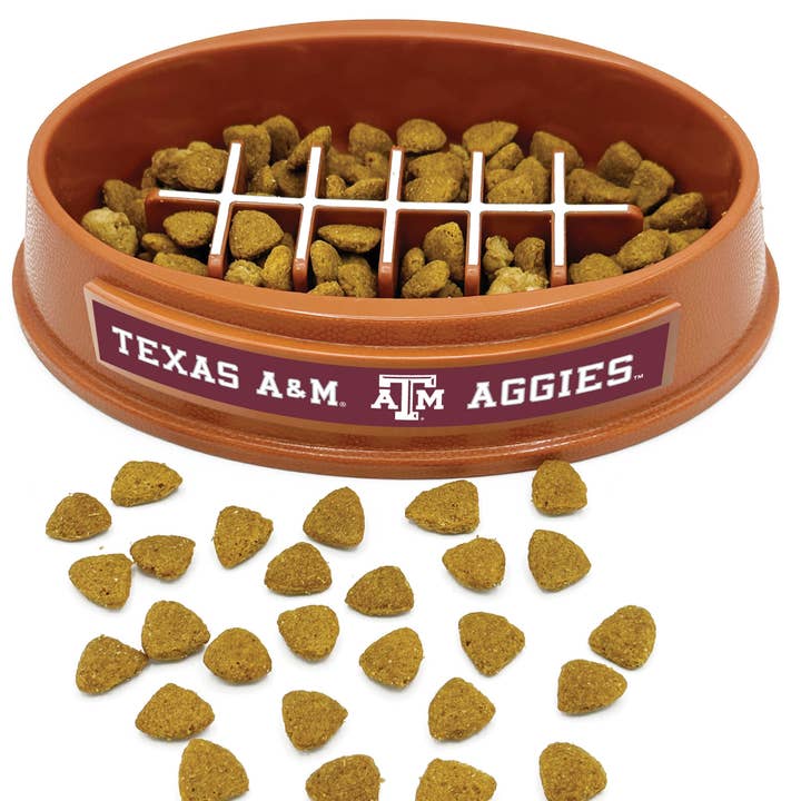 TEXAS A&M VOETBAL SLOWFEEDER KOM voor wholesale door Pets First
