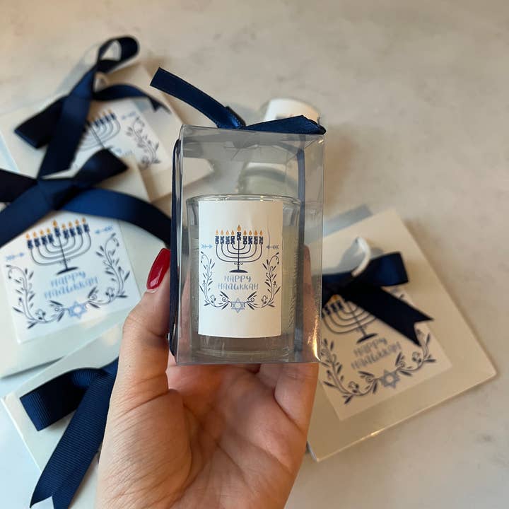 Uniq Favors - Vente Bougie en bocal - Cadeau de bougie de Hanoukka, faveurs personnalisées de Hanoukka, cadeau juif1