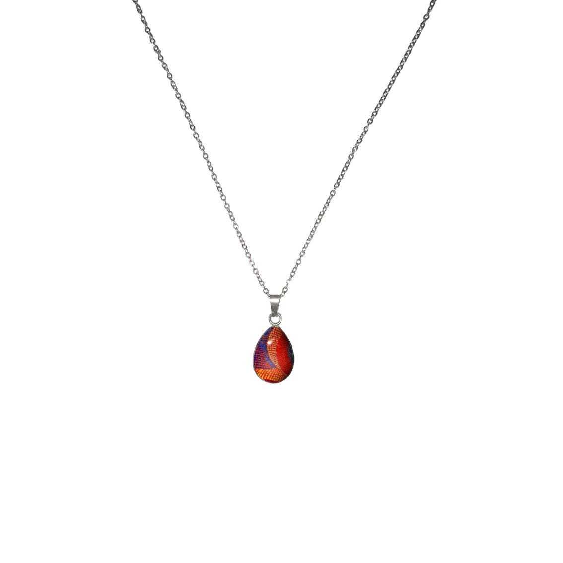 Orange AGNES MULTI COLOR XS DROP PENDANT ON A CHAIN NECKLACE - SD396W for wholesale on Faire0
