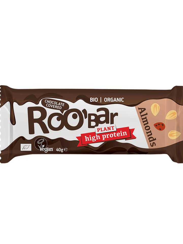 Barra Proteína de Amêndoa Coberta De Chocolate Bio, Roobar, 40g por atacado de Smart Organic