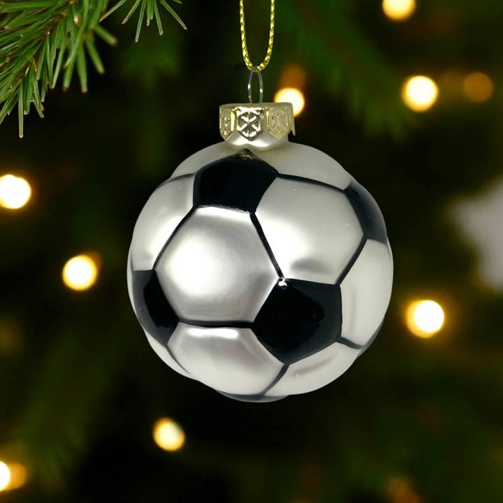 Noel Box - Wholesale Ornament - Soccer Ball Glass Ornament – Sports Holiday Décor2