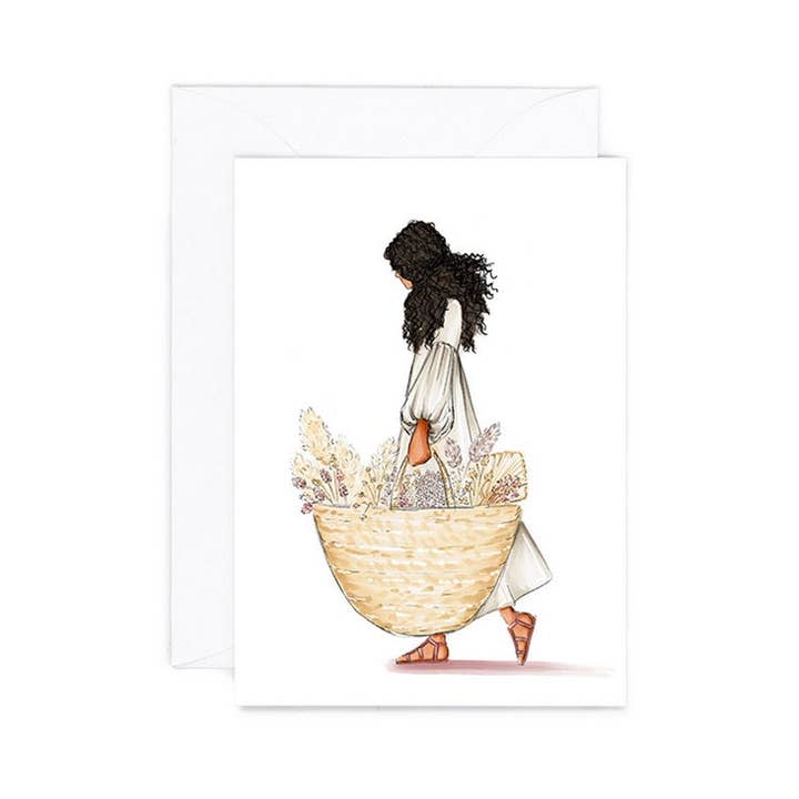 Almeida Illustrations - Wholesale Everyday Greeting Card - Mini Card - French Basket - Everyday Enclosure Card1