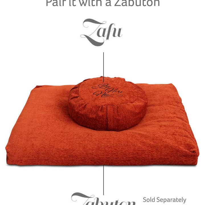 Buddha Groove - Wholesale Meditation Supplies - Rust Be Here Now Zafu Chenille Meditation Cushion1