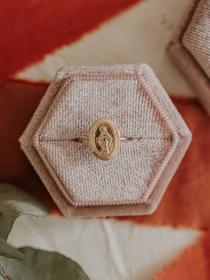 Mother Mary Coin Ring for wholesale by Bijoux Boutique LLC