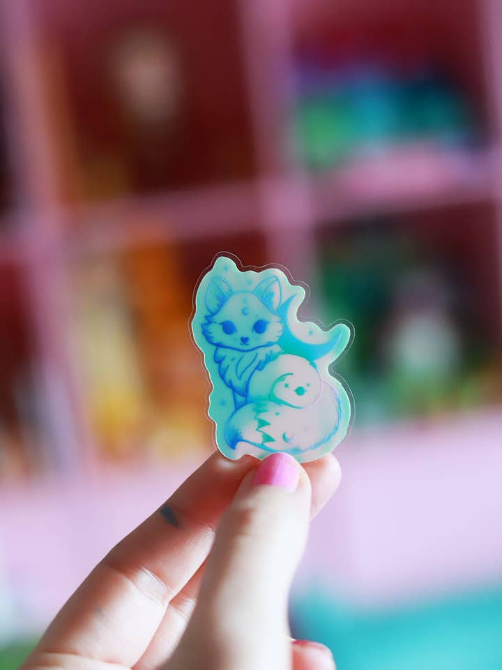 Astrale vos-sticker - fosforescerend voor wholesale door Poulette Magique