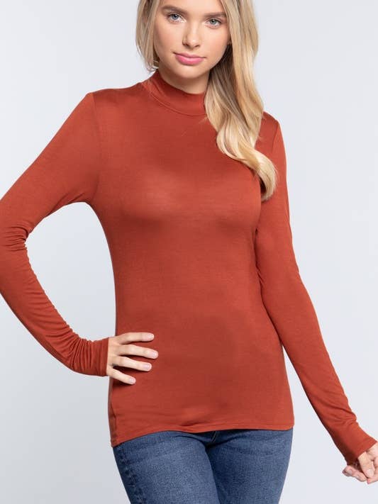 TOP AUS VISKOSE-SPANDEX-JERSEY MIT STEHKRAGEN für den Großhandel von MintChoco