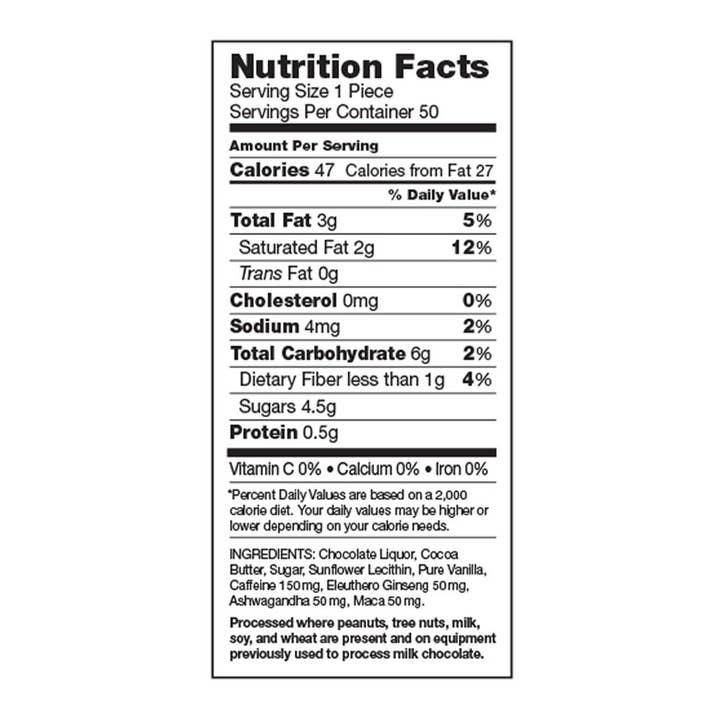 ZenEvo Chocolate - Wholesale Chocolate Bar - Driving Energy Mint - 50 Count Box - Caffeinated chocolate