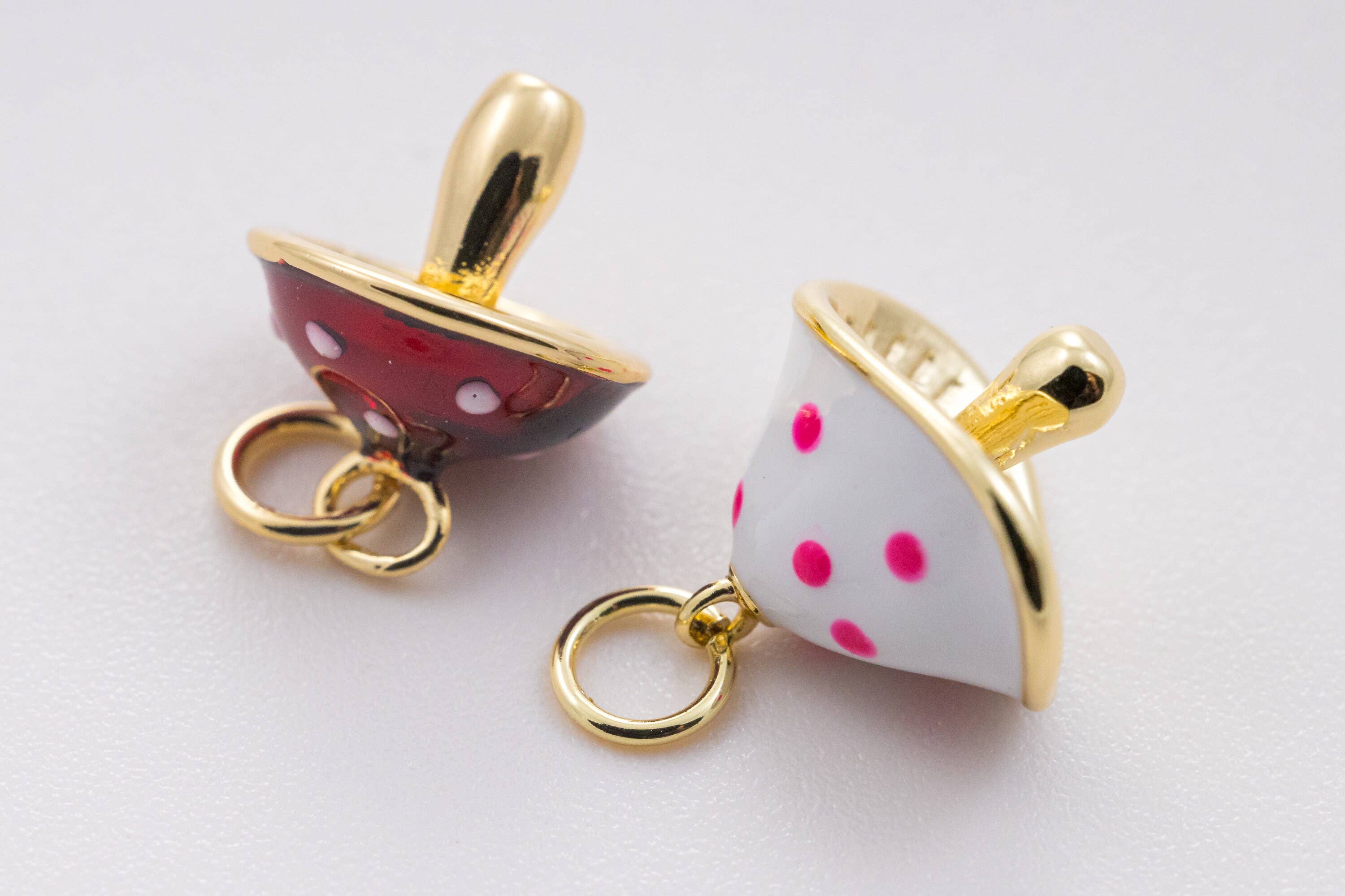 Jewel Pledge – Pendente/pingente individual por atacado – Colar com Pendente de Cogumelo em Esmalte Dourado, CPG0981