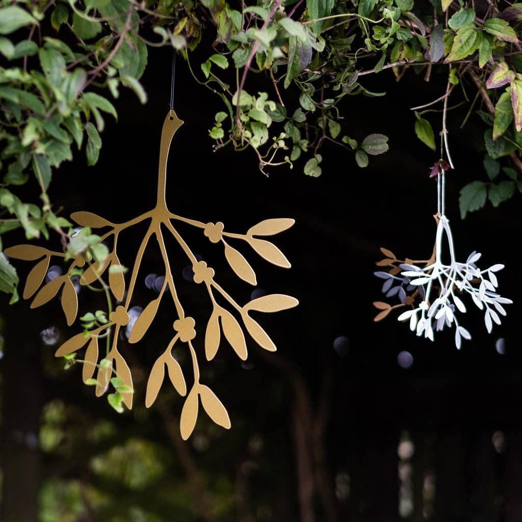 A Blackbird Sang - Wholesale Christmas Decoration - Christmas Decorations - Mistletoe - Three pieces in gold, silver, cream - metal8