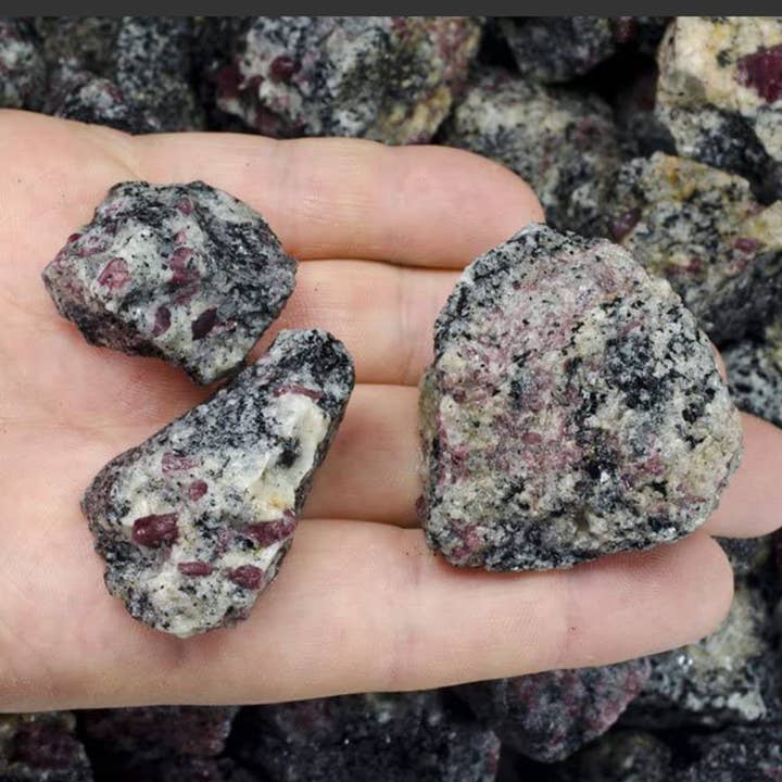 Fantasia Mining - Wholesale Spiritual Stone/Crystal - Rough Ruby in Matrix- India - Raw Natural Stones (1 lb)1