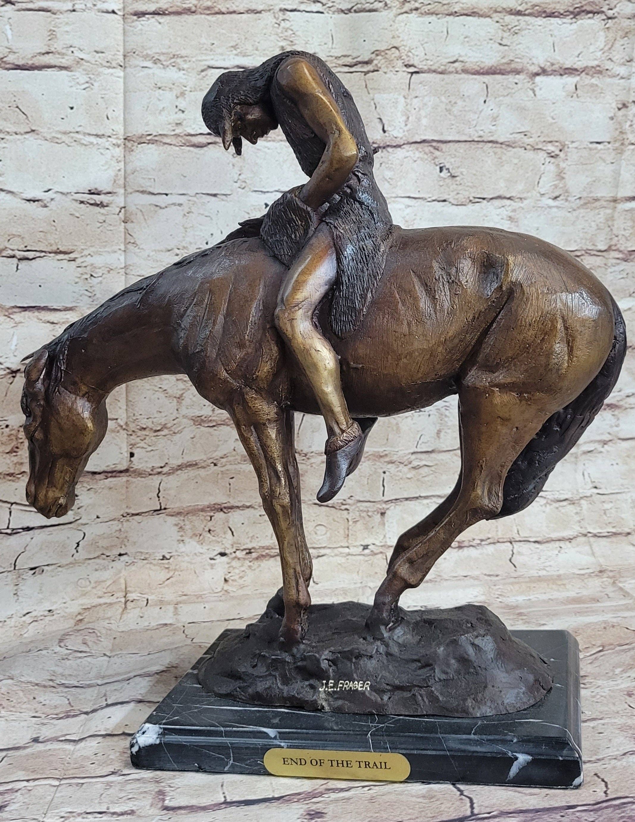 Bronzhaus - Wholesale Sculpture - End of the Trail by James Earle Fraser Bronze Statue Sculpture Western Native American4