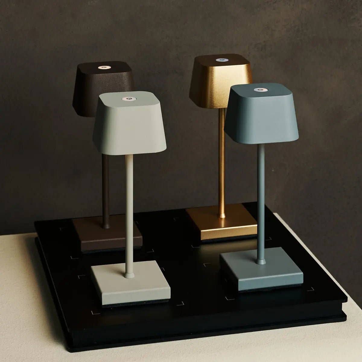 Tavellio - Wholesale Accent/Desk Lamp - Sarphati Mini Shadow Grey Cordless Table Lamp | Rechargeable via Charging Station & 3 Light Modes2