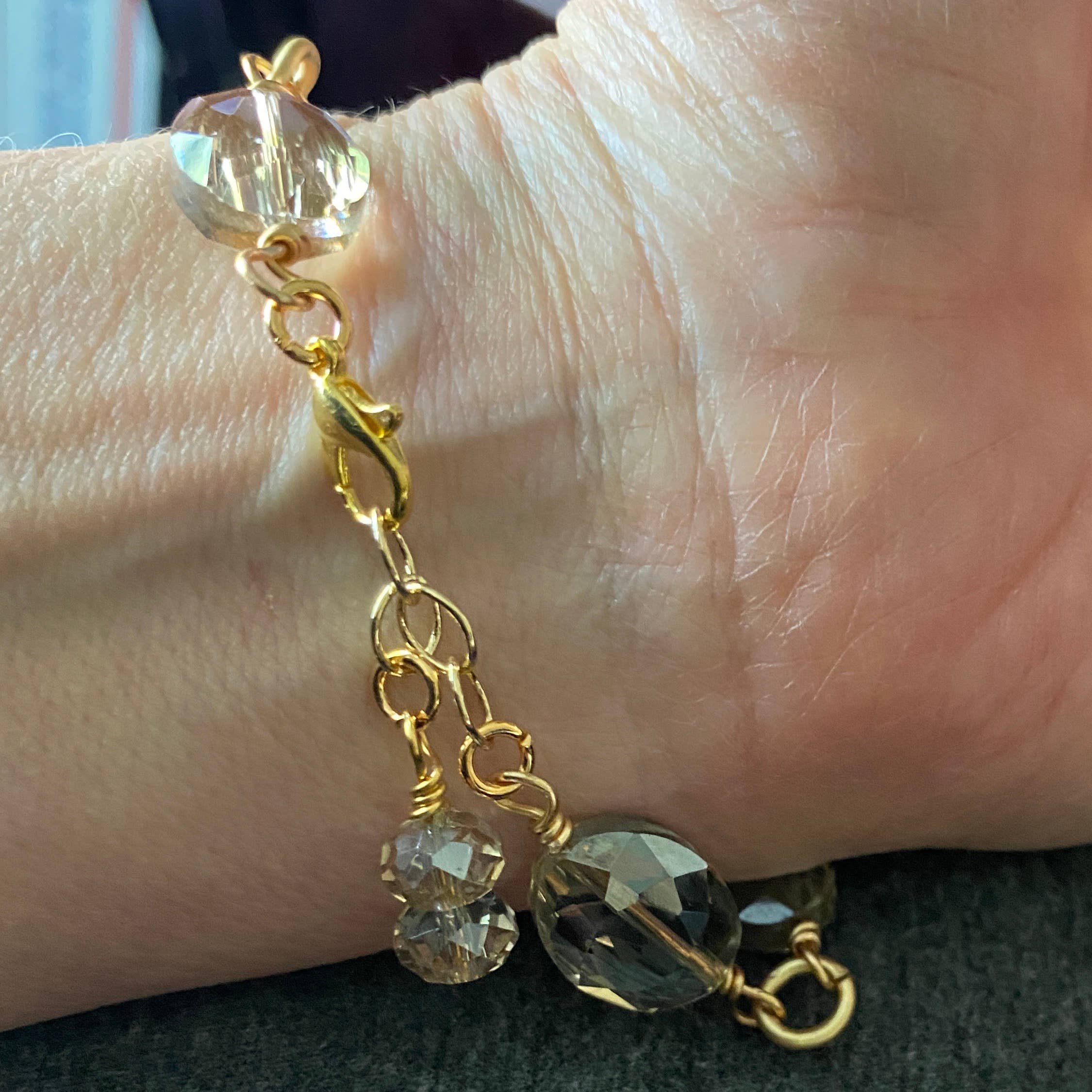 Marble Designs Jewelry – wholesale Berlockarmband – Guld kristall armband hamrade Hoop Connector3