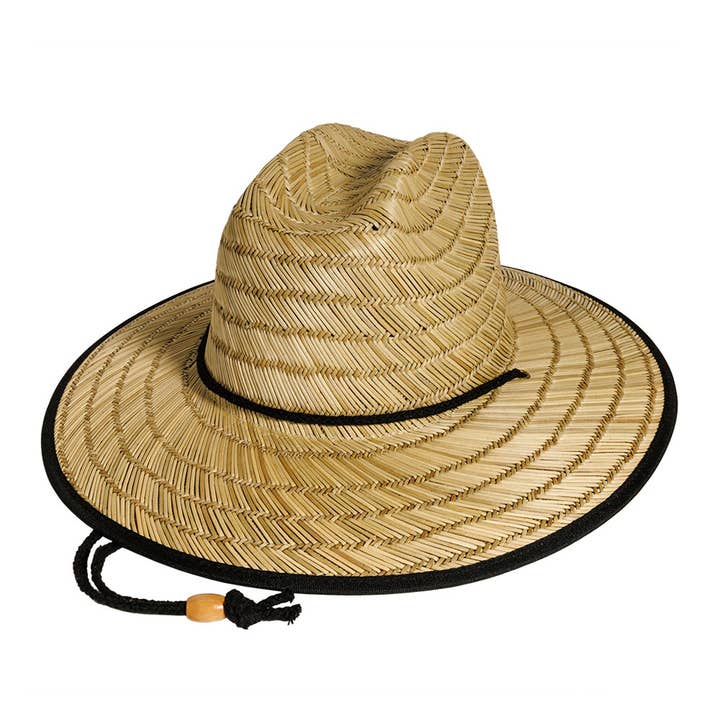 Natural Lifeguard Outdoor Straw Hat - Style Waves (Prepack of 12) for wholesale on Faire7