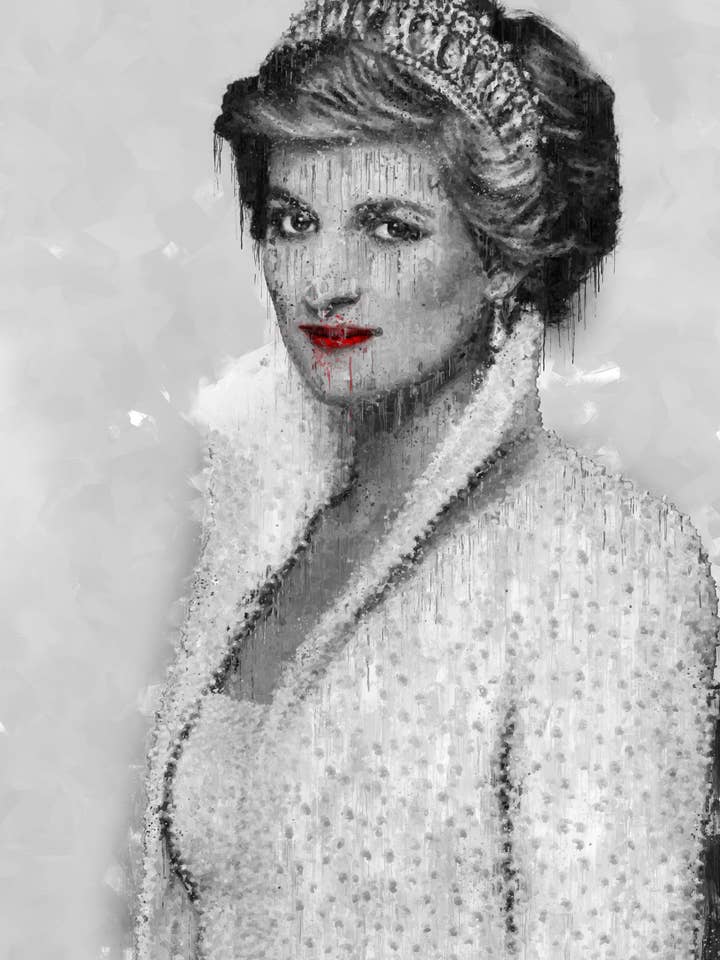 Letrero de pared de madera Ruby Red H'Wood Princess Diana 20x16" para venta al por mayor de The Shizzle Print Co