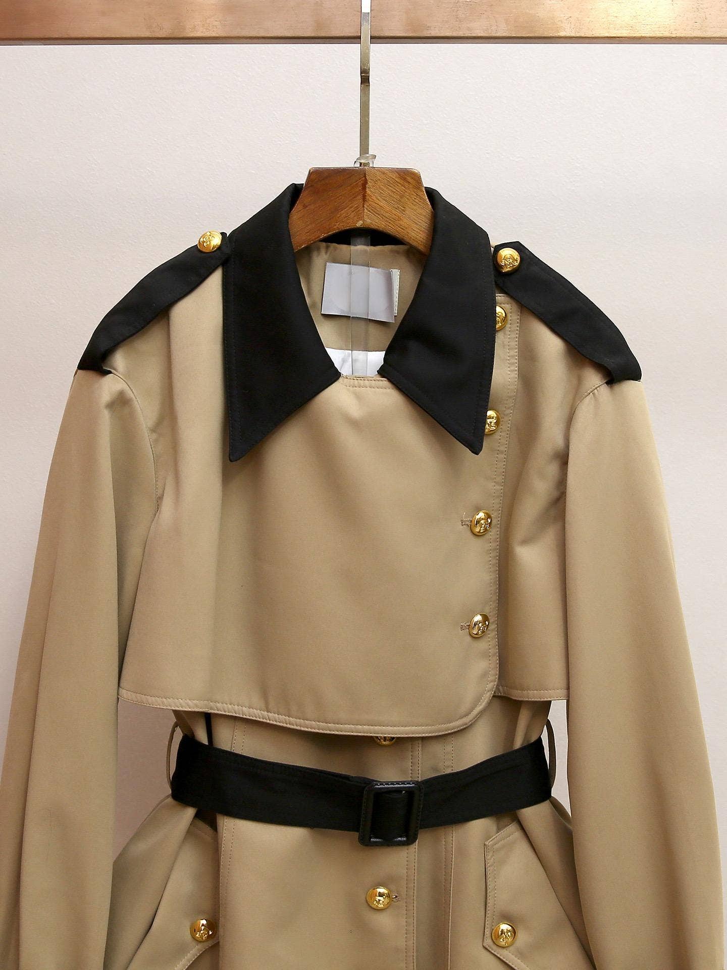 Color as pictures CT125 Vintage Contrast Belted Slim Fit Trench Coat for Women for wholesale on Faire2