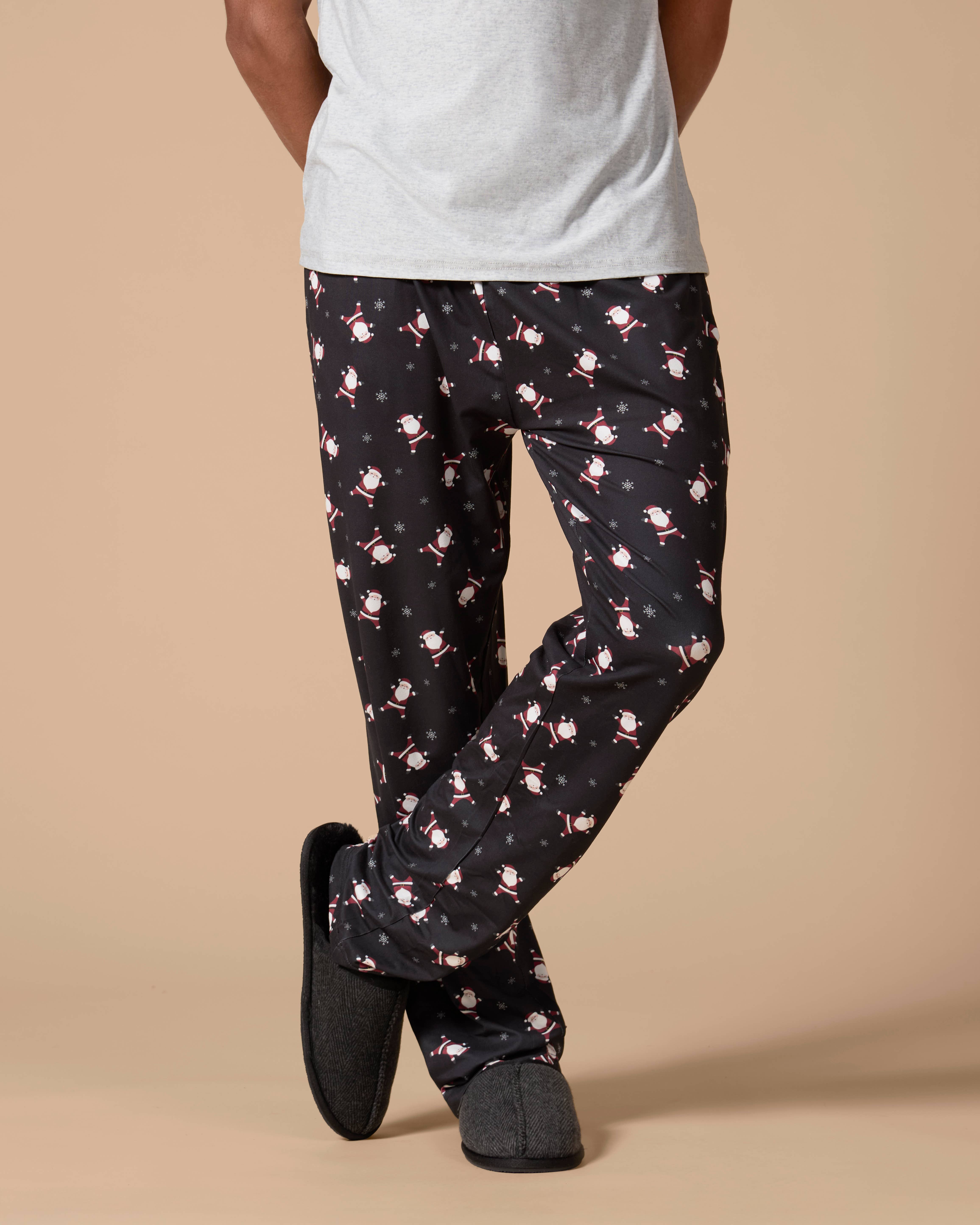 Svart Kastade Santa Herrpyjamasbyxor i påse för wholesale på Faire1