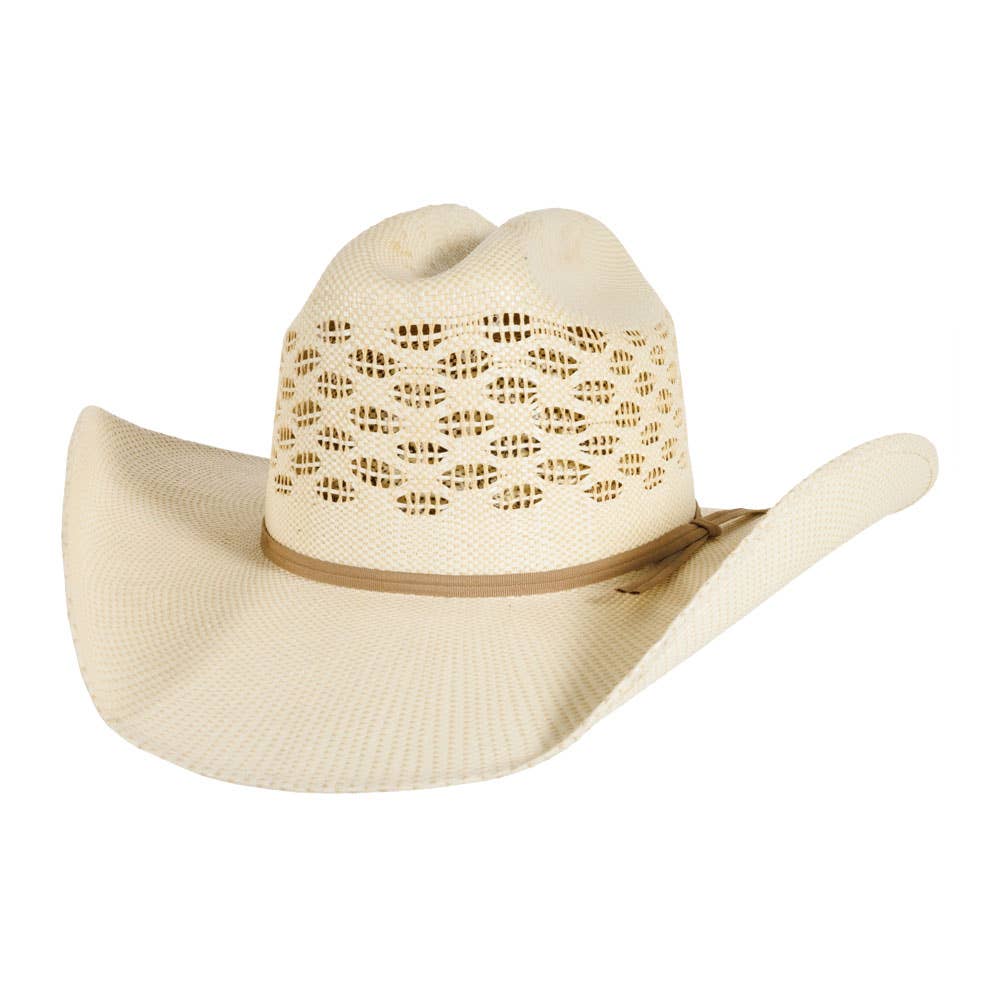Natural Vented Crown Bangora Straw Cowboy Hat - Style Cal for wholesale on Faire3