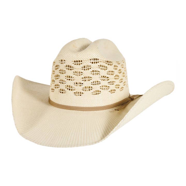Natural Vented Crown Bangora Straw Cowboy Hat - Style Cal for wholesale on Faire2