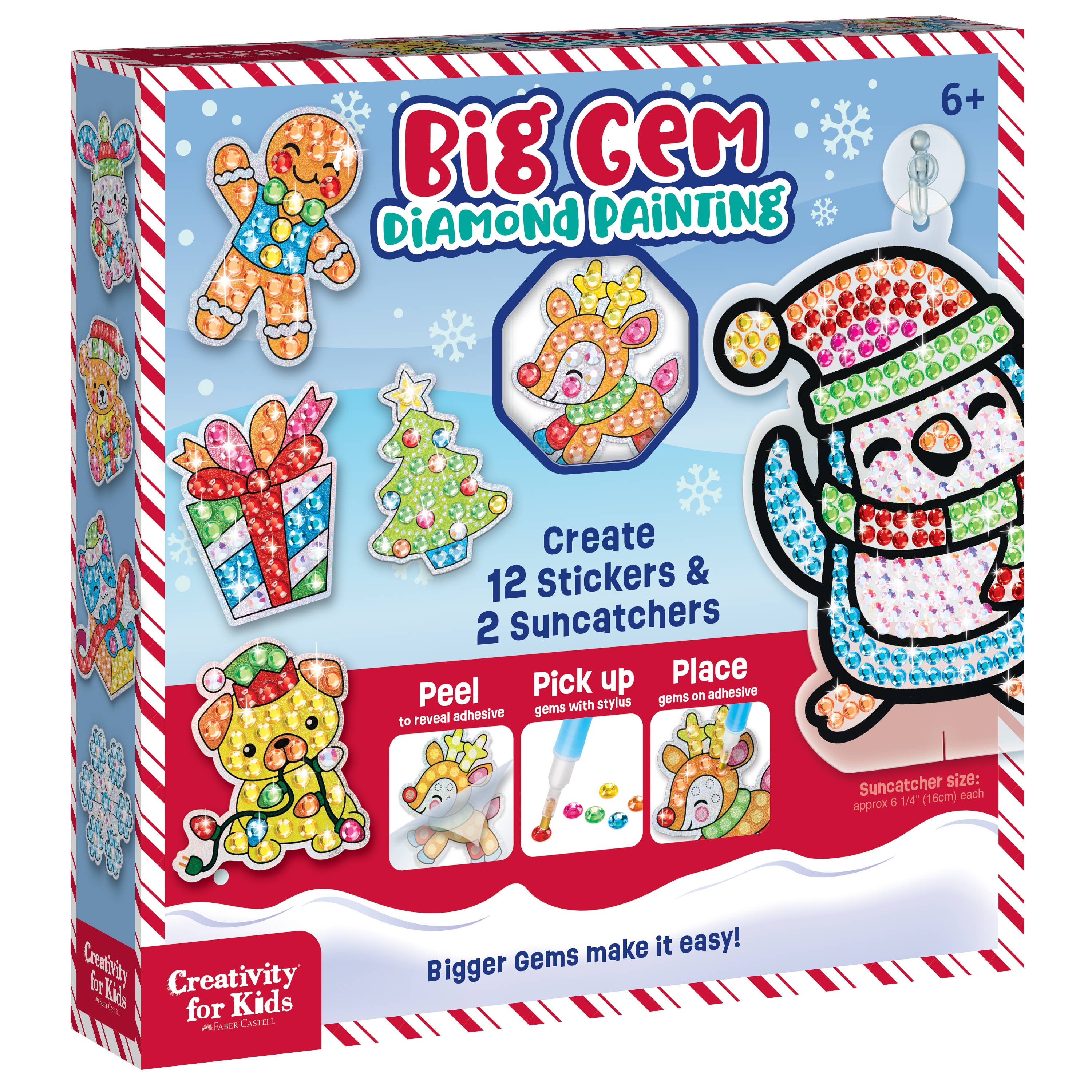 Faber-Castell / Creativity for Kids - Wholesale DIY Craft Kit - Kids - Big Gem Diamond Painting – Holiday DIY Craft for Kids1