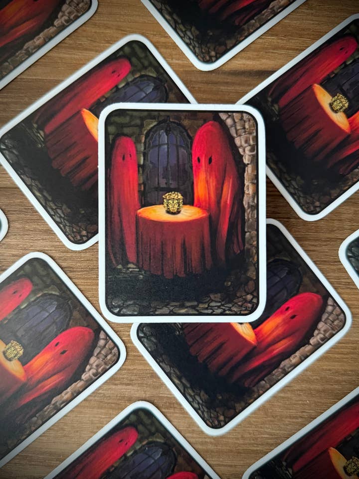 Autocollant en vinyle pour soirée en amoureux, autocollant artistique imperméable pour la vente par Signum Somnia