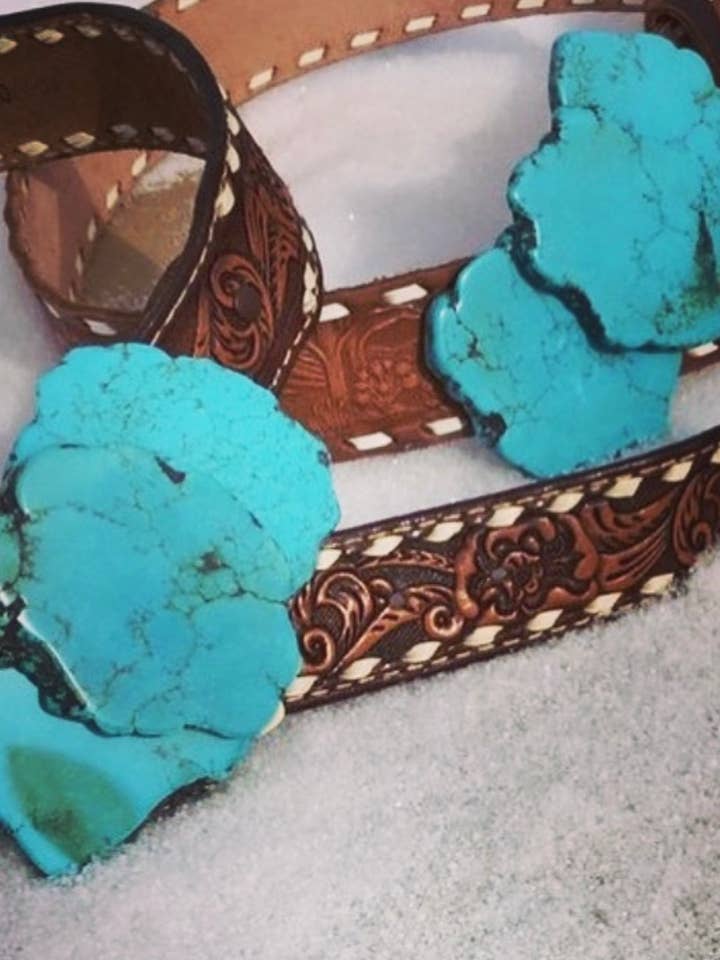 Turquoise Slab Belt Buckle for wholesale by Savannah Hoffman Designs Artisan Jewelry
