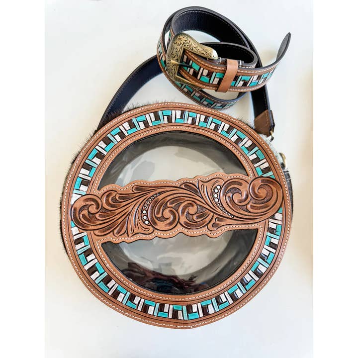 Boho Ranch Shop - Wholesale Crossbody Bag - Women's - JANIE CLEAR ROUND crossbody | hand tooled western festival4