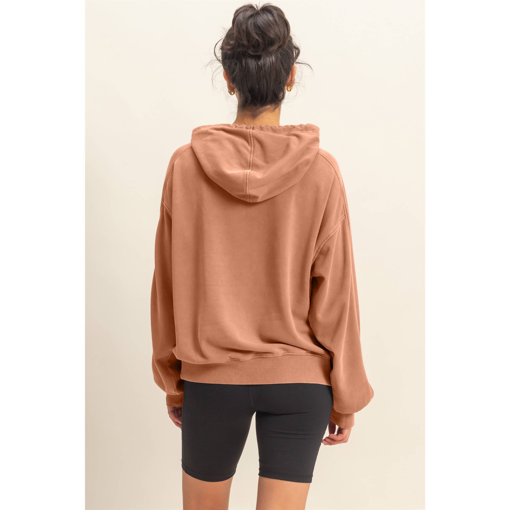 Double Zero - Wholesale Hoodie - Women's - Mineral Washed Seam Detail Hoodie22