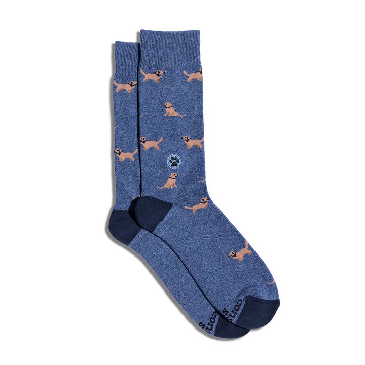 Conscious Step - Wholesale Socks - Unisex - Socks that Save Dogs (Blue Golden Retrievers)0