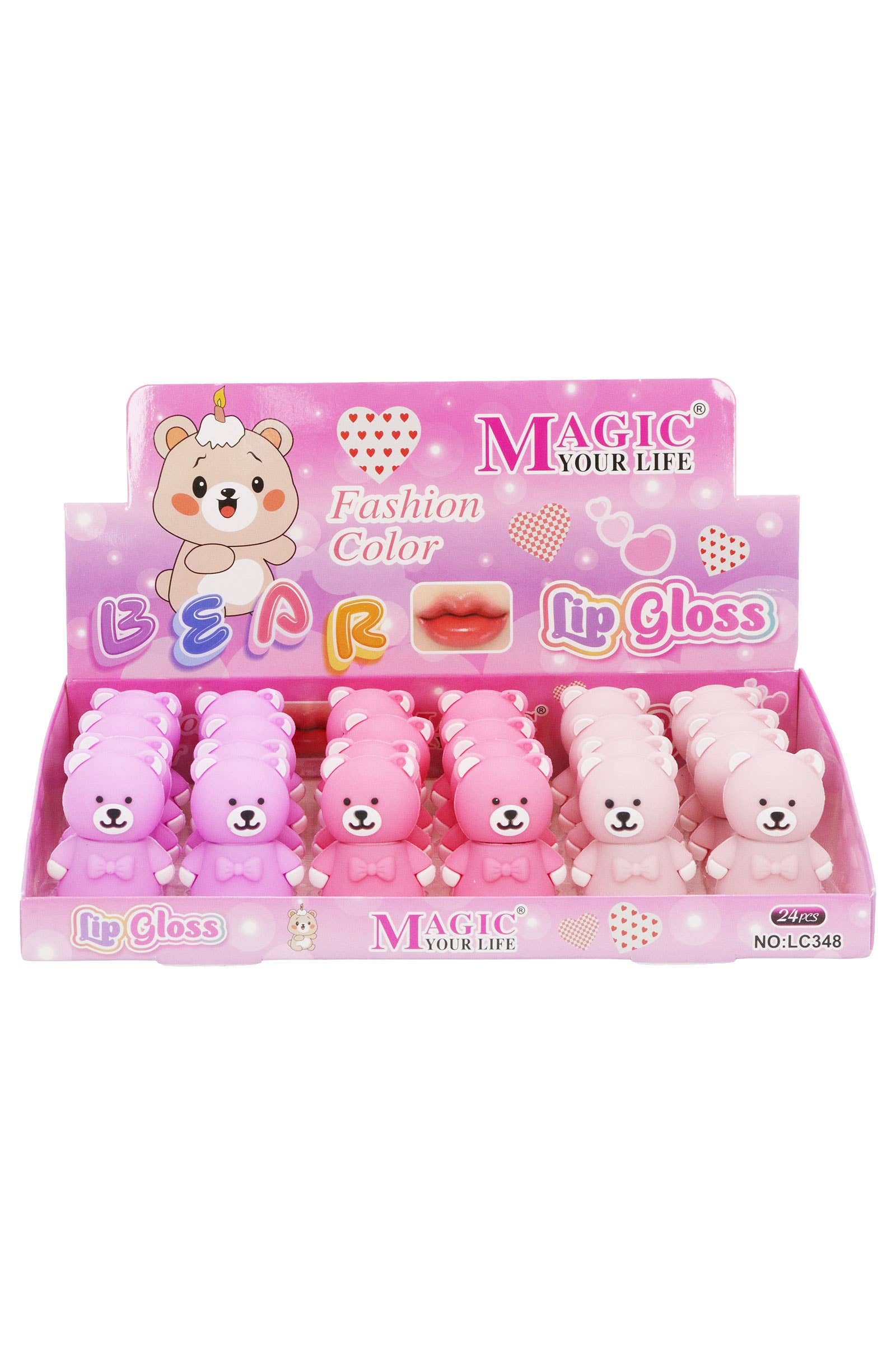 ASSORTED Teddy Bear Moisturizing Tint Lip Gloss - 24 Pcs for wholesale on Faire2