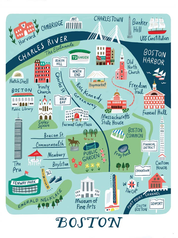 Boston Map Card for wholesale by Little Desk Drawer