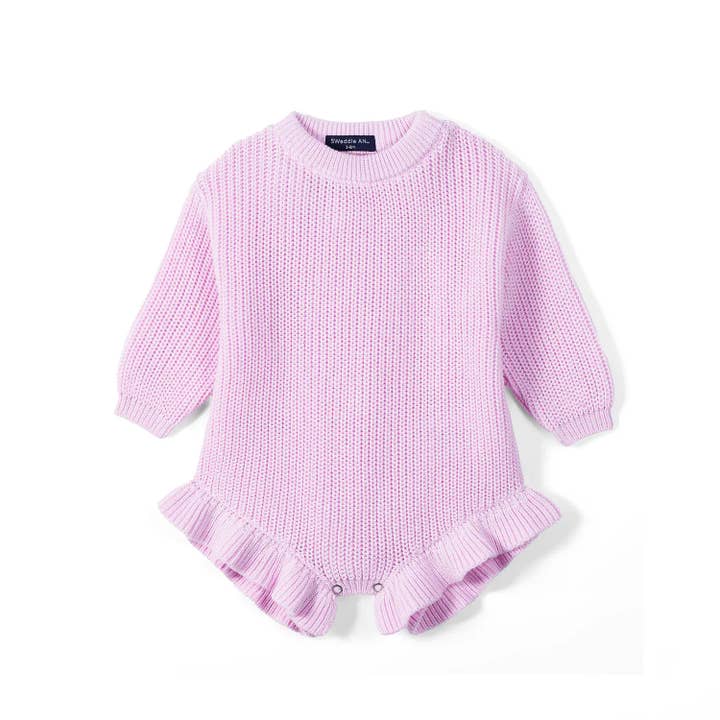 SwaddleAn - Wholesale Romper - Kids - 100% Cotton Ruffle Baby Girl Knit Romper 24