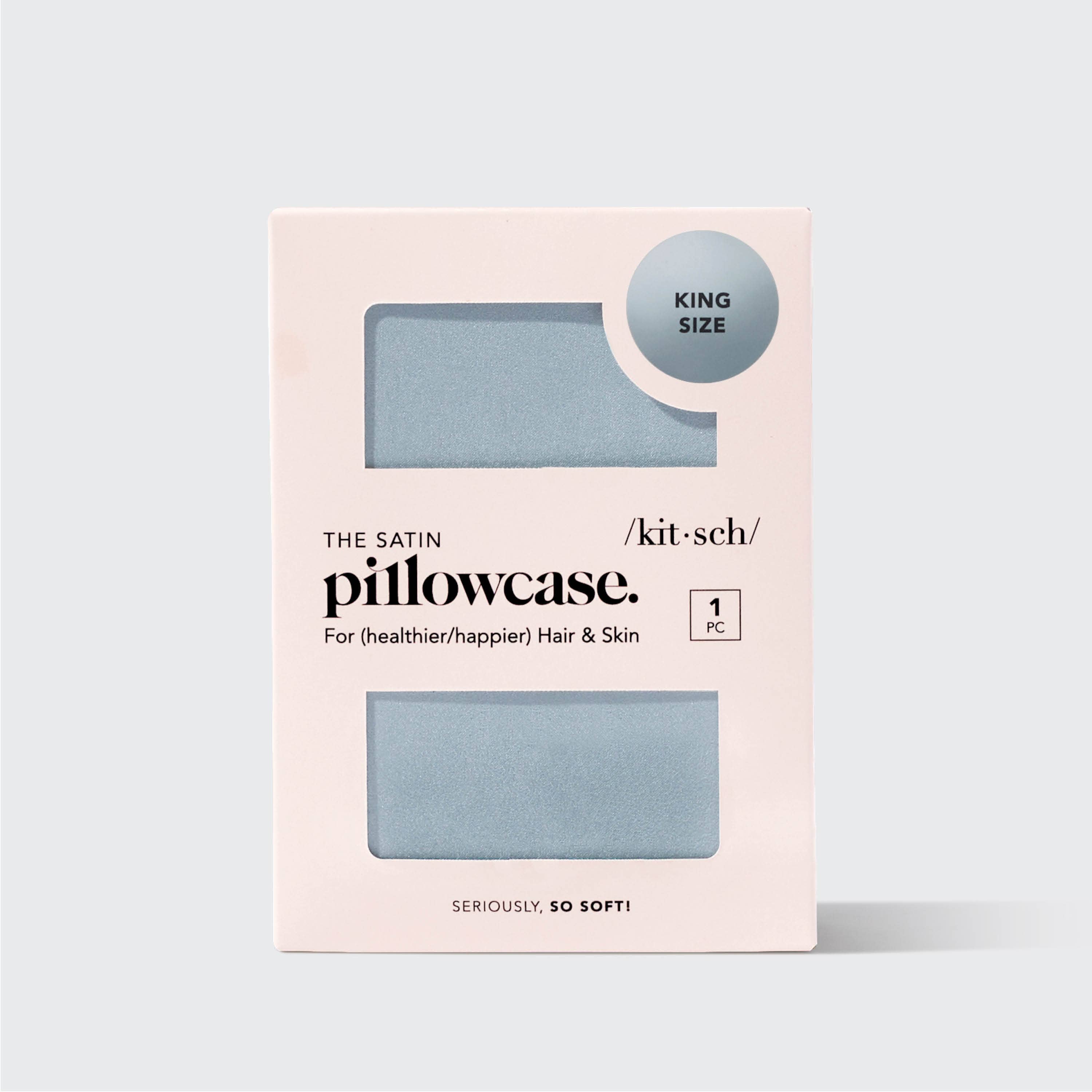 KITSCH – Fronha de cama/decorativa por atacado – Almofada King Satin - Azul Haze2