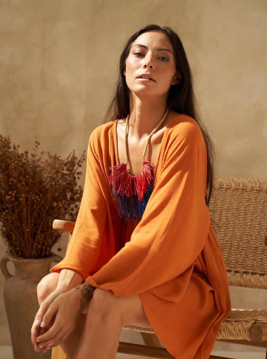 Bijondo - Vendita all'ingrosso Collane di perline/perle - Collana artigianale boho legno e caucciù Notre Dame3