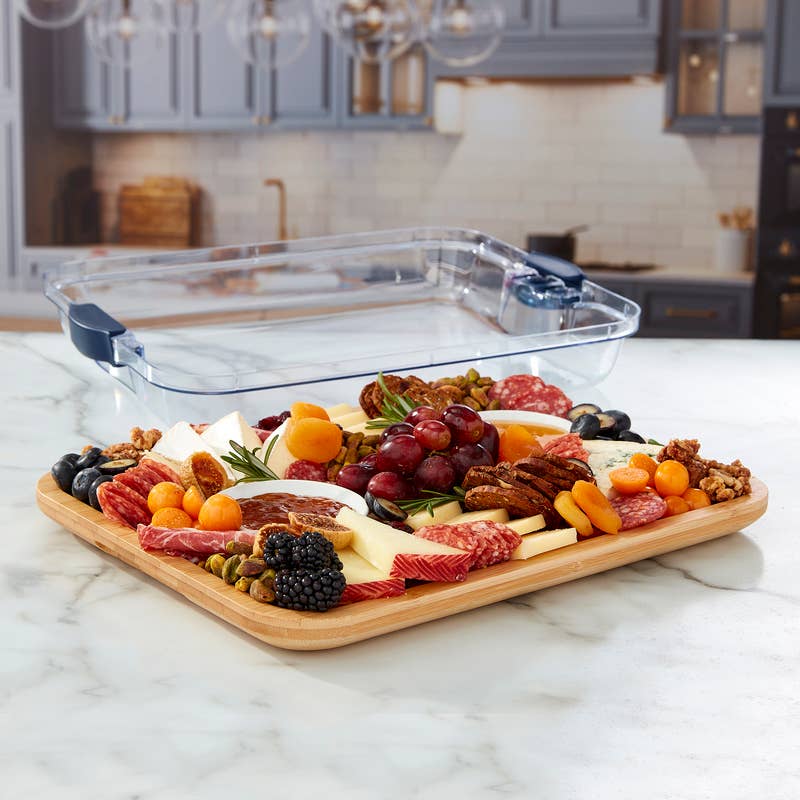 Lifetime Brands - Wholesale Serving Tray - 11x14 Navy handle Charcuterie  Build A Board 1