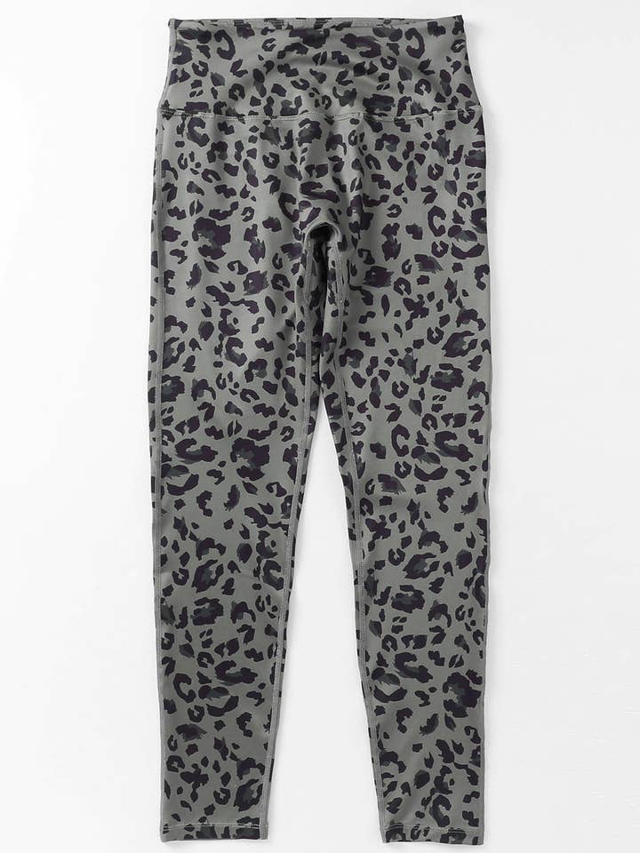 Gray Classic Leopard Print Active Leggings for wholesale on Faire4