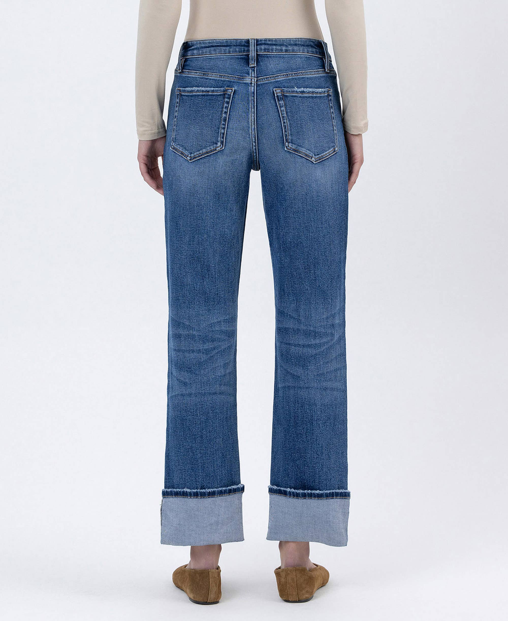 BENEFACTOR HIGH RISE CUFFED ANKLE STRAIGHT JEANS LV1608 for wholesale on Faire1