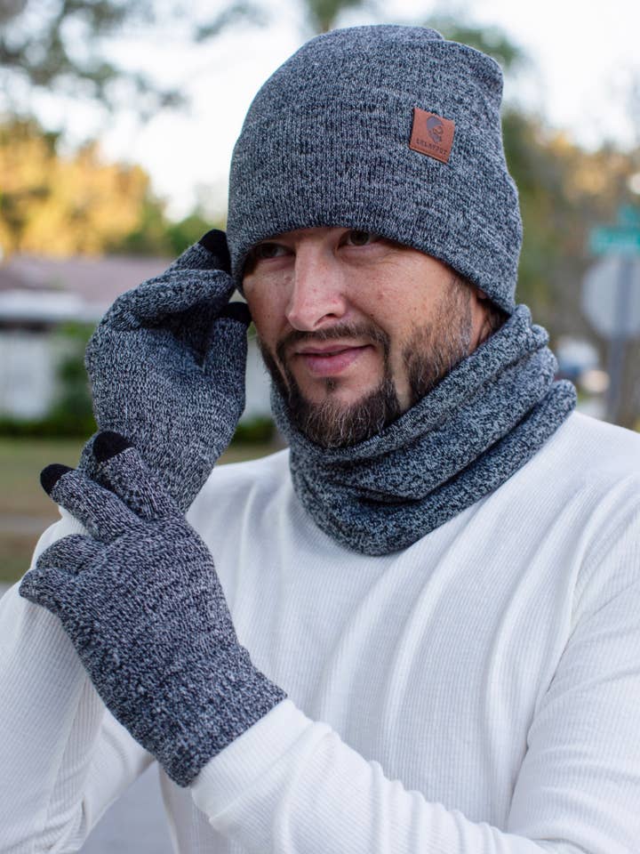 Warmer Hat Scarf Gloves Set For Men Fleece lined for wholesale by LidorUS