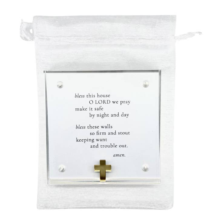 Acrylic Frame 4x4 - Cross with Home Blessings Prayer Card for wholesale by Sarahndipity Shop