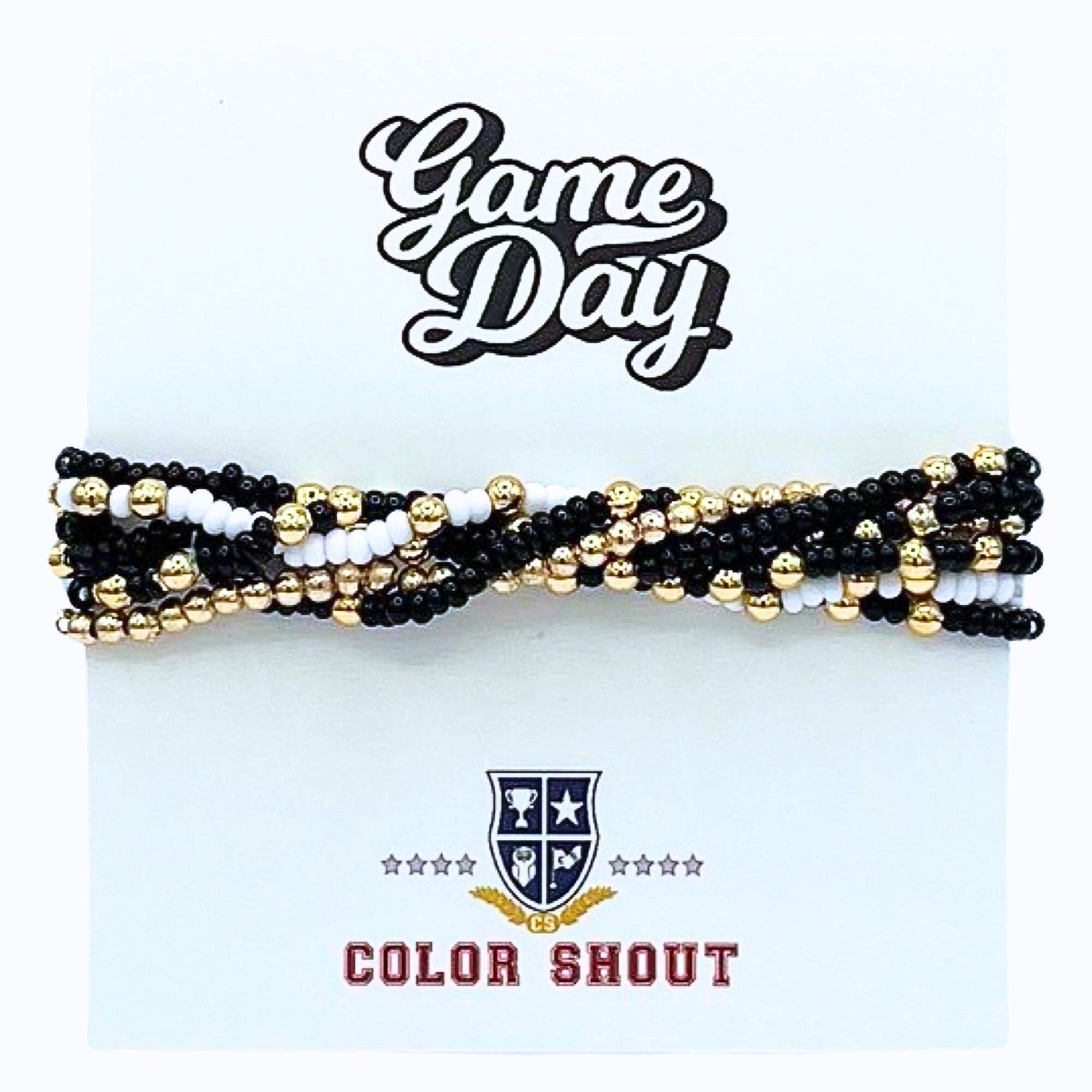 Color Shout - Wholesale Jewelry Set - Game Day Team Colors: Set of 6 Stretch Bracelets1