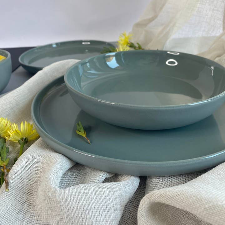 TERREA HOME – wholesale Tableware set – Elements Green Olive Dinnerware Set 18 Pieces