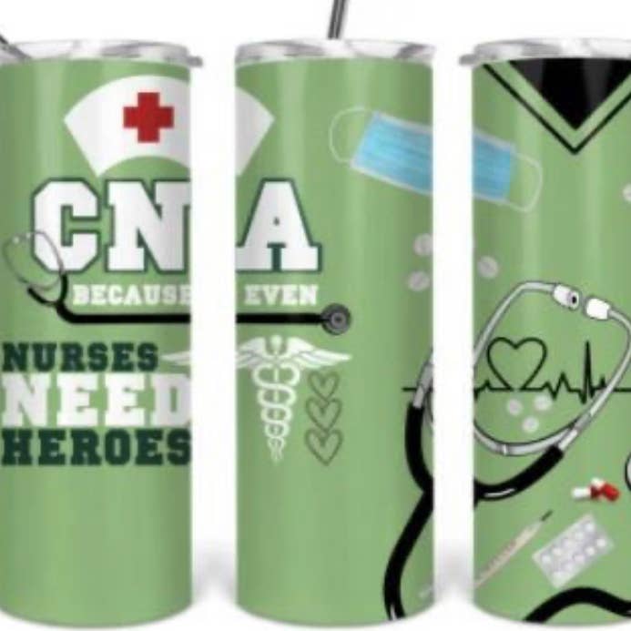 CNA tumbler - nurses need heroes for wholesale by Fandangles