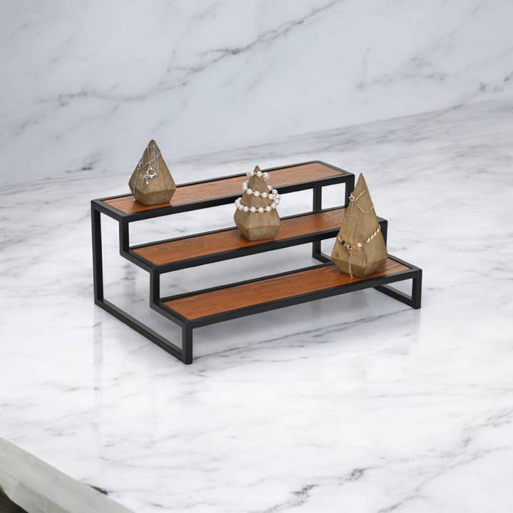 Cheungs Home Decor - Wholesale Display Shelf - Brio Wood and Metal Tiered Table Shelf1